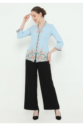 Lyne Halim Blouse Kebaya Bordir, Light Blue 3336